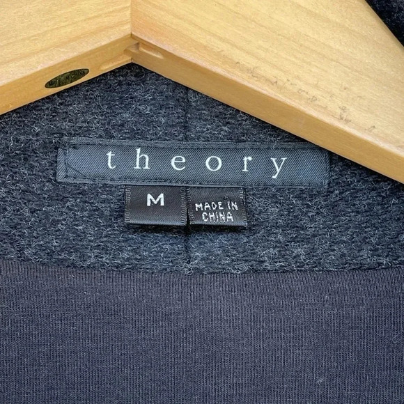 Theory “Laura” Leather Sleeve cardigan coat medium - Picture 6 of 9